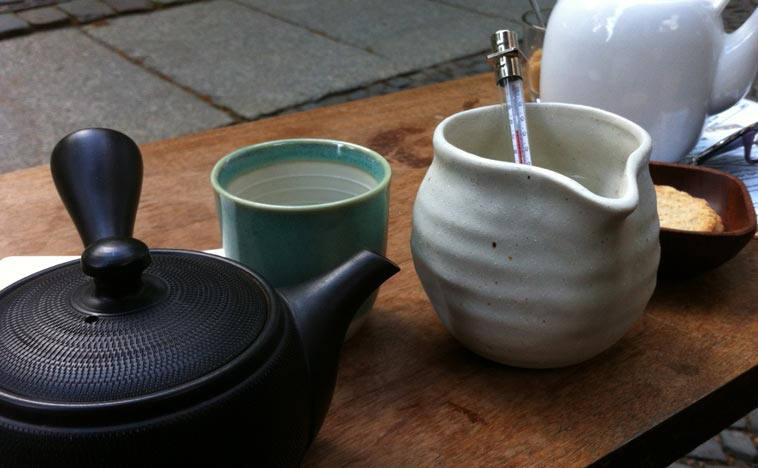 Tea brewing for geeks: When the thermometer drops to 70 degrees, it’s time to pour the water. Photo: Berlinow