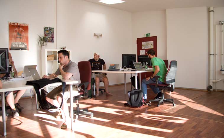 One of the open spaces at co.up co-working, Berlin. Photo: Berlinow